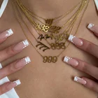 Jewelry Non Tarnish Gold Jewelry Angel Number 111-999 Personalized Women Gold Plated Chain Necklace