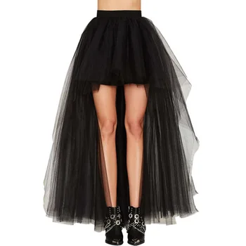 New Fashion Summer Asymmetrical Gauze Skirt Sexy black bubble Skirts frond long and Short Fluffy Skirt