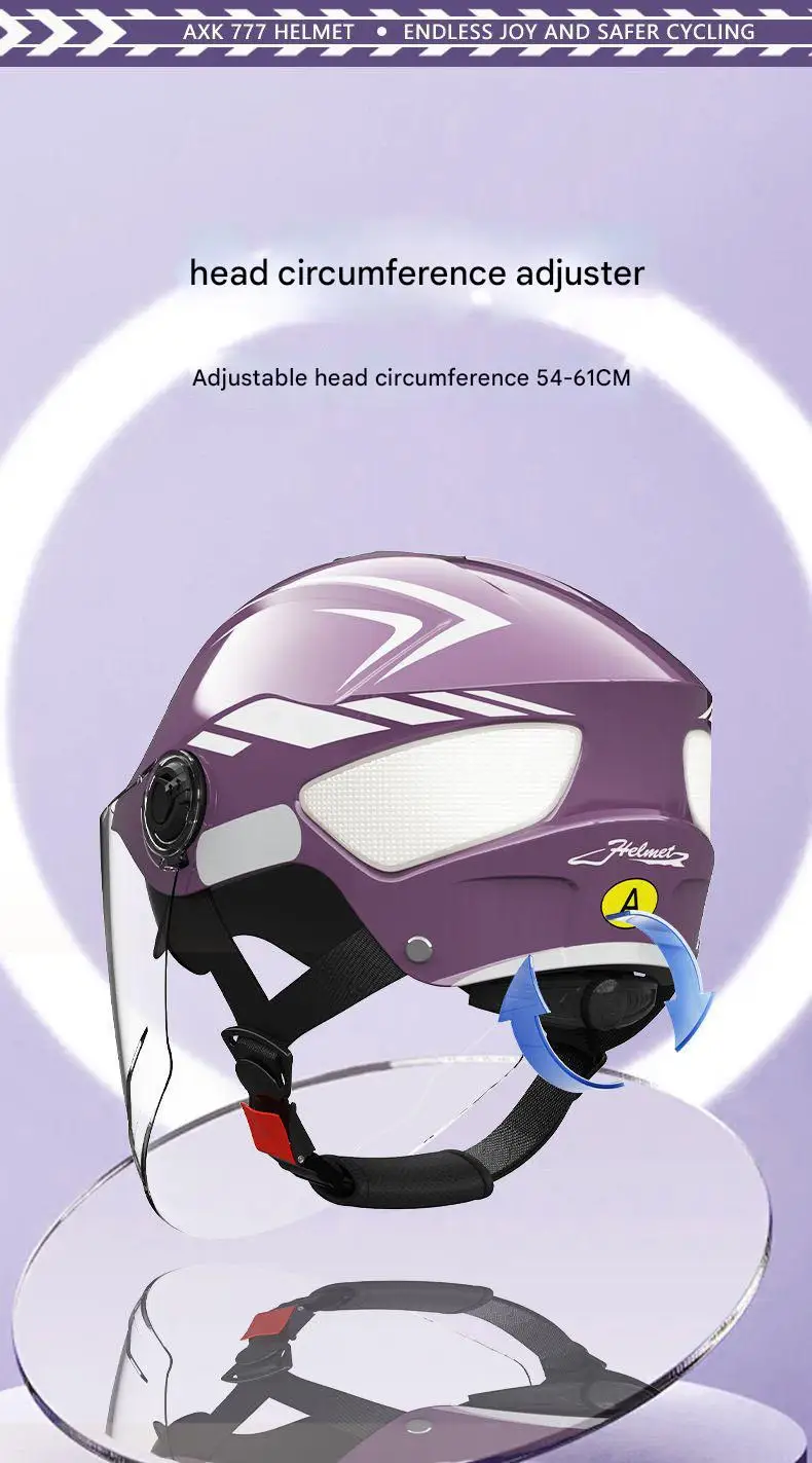 New Electric Bike Half Face Helmet ABS Double Lens Sun Protection DOT Approved Summer Adjustable Motorcycle