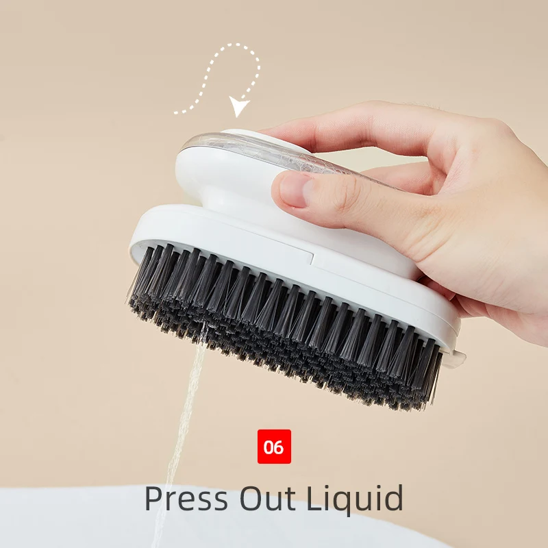 2023  hot-selling Functional  Press button Hand Cleaning brush Kitchen sink Dish Brush With Soap Dispenser liquid