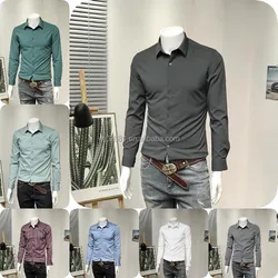 2023 High Quality Wholesale Spring Autumn Checked Long Sleeve Cotton Loose Plus Size Men's Checked Shirt