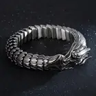 Bracelets Silver Jewelry KALEN Dragon Shape Stainless Steel Charm Bracelets Silver Jewelry For Men