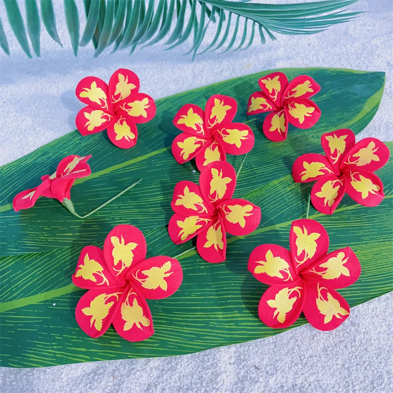 Wholesale Papua New Guinea Flag Foam Flower Hair Stick Custom Made Hair Pick Tropical Headwear Hair Accessories Headflower