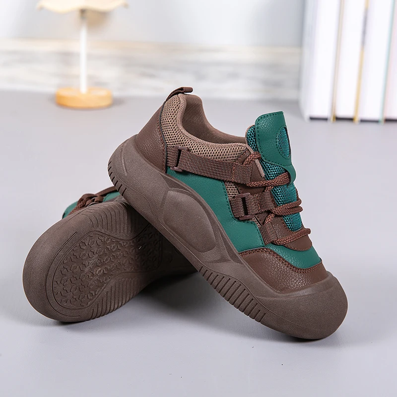 Hot Sale Thick-sole Trendy Light-weight Women's Sneakers Lace-Up Outdoor running Casual Shoes