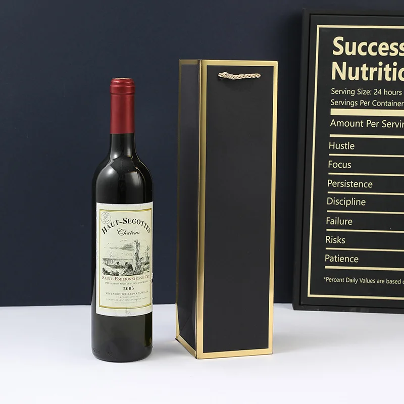 Full color wholesale custom size logo high quality portable gift packaging with window paper bag for wine bottle Full color wholesale custom size logo high quality portable gift packaging with window paper bag for wine bottle