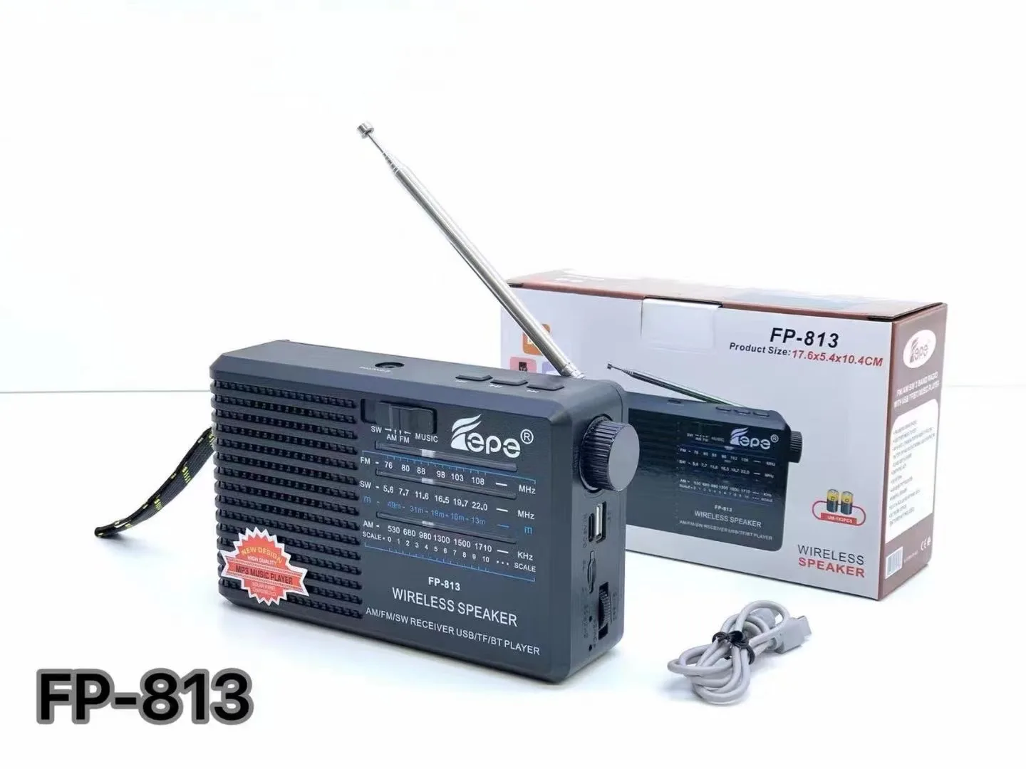Factory Price FP-813 BT Speaker Wireless Portable Radio Subwoofer Card Mini Outdoor Sound Box RADIO RADYO