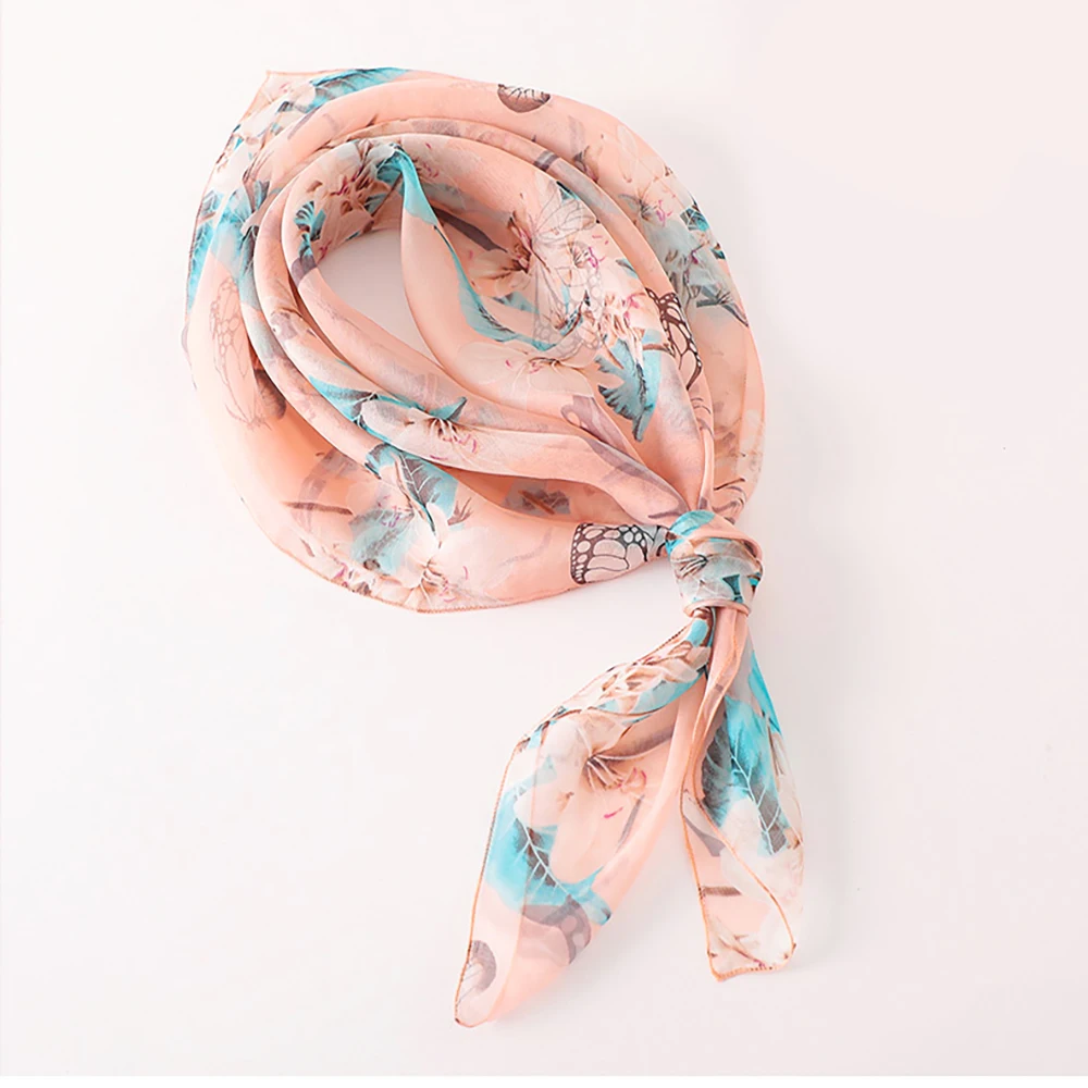 Custom 100% Silk Scarves Printing Service   Square Custom Silk scarf with Logo for women