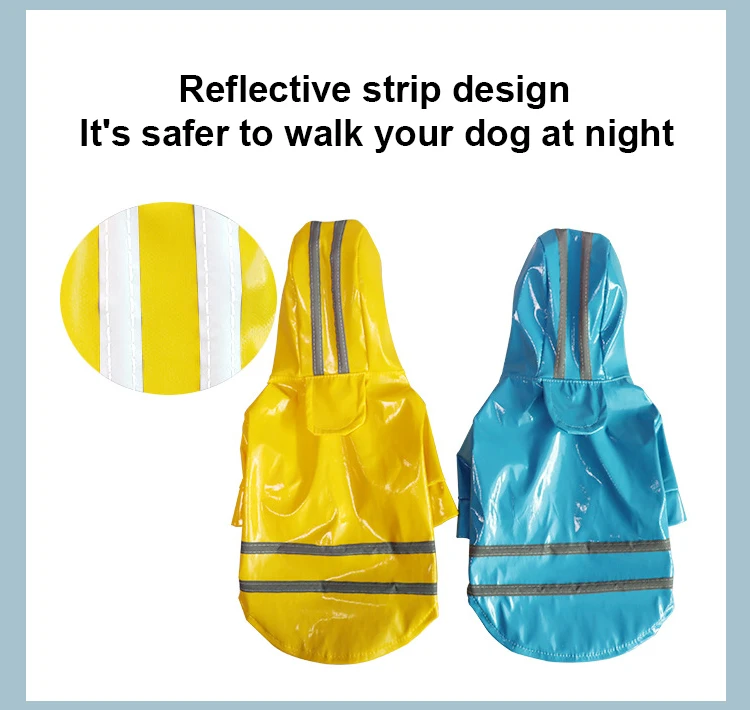 Adjustable Waterproof Reflective Coat Jacket Pet Dog Raincoat