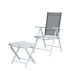 Ready To Ship Aluminum Outdoor Big Size Chair Folding Garden Camping Chair With Footrest