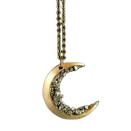 Kalung Bulan Perak Murni 925 Pirit 
