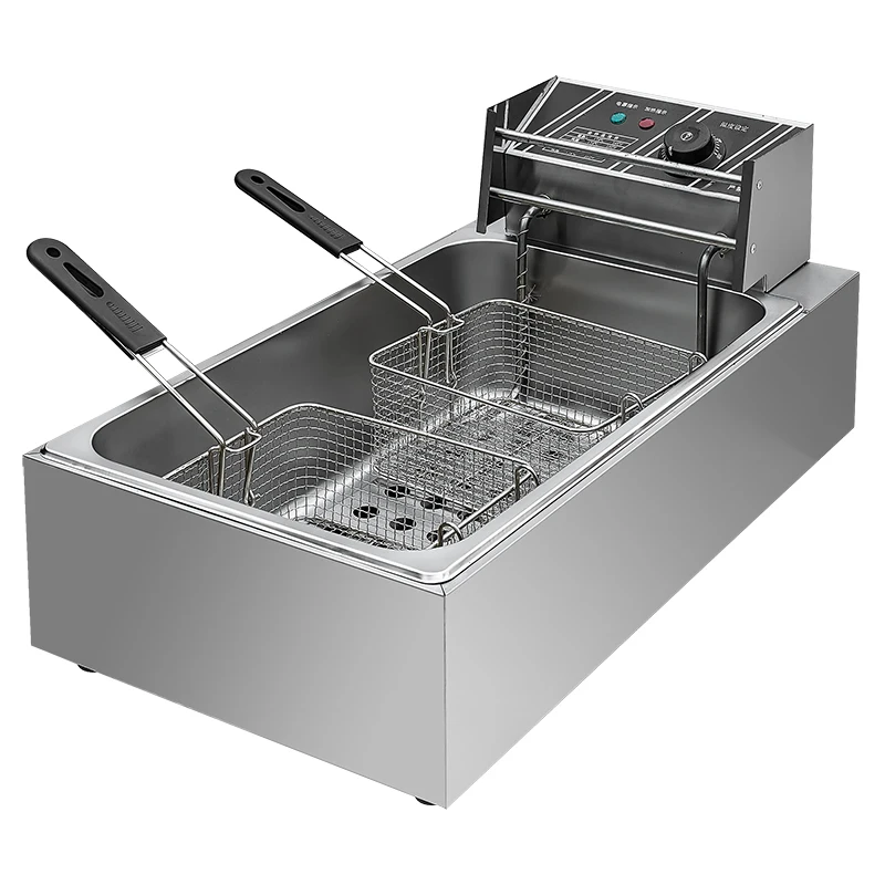Commercial Restaurant 12L Electric Fryer Single Tank Double Screen for Home Use for Potato Chips Hotels Food Shops