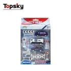 Metal Car Toy 1:87 Diecast Metal Car Police Toy Play Set Metal Spaceflight Toy With Road Signs And Accessories