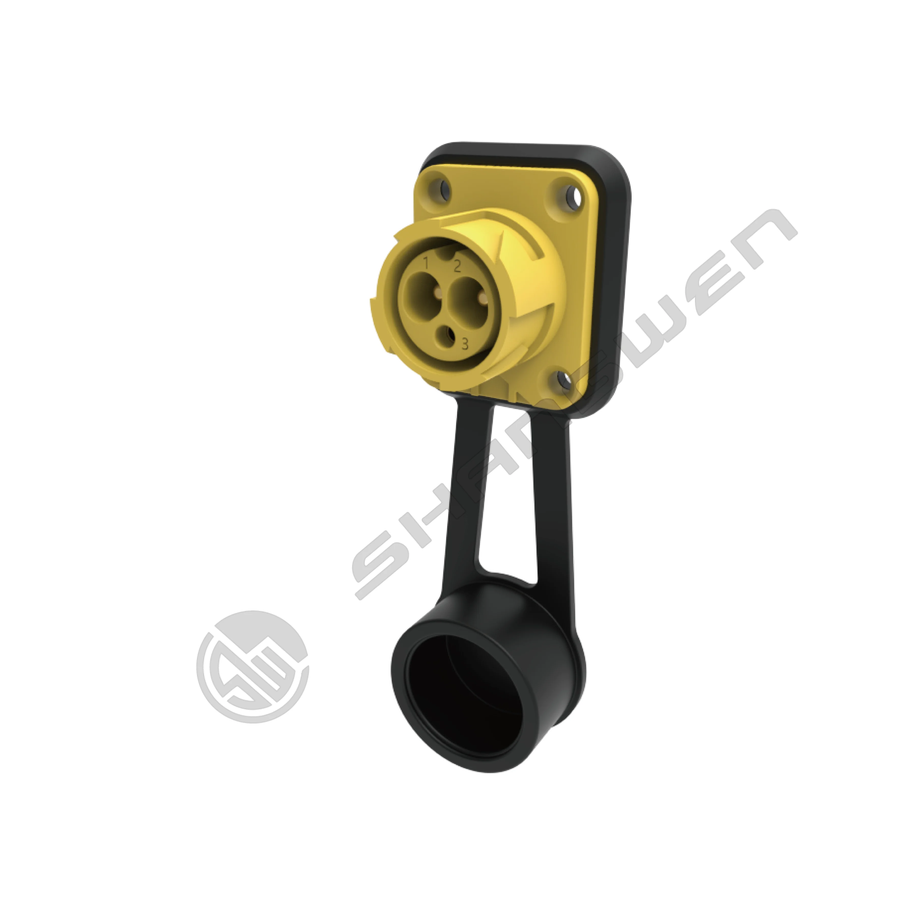 Power Supply Waterproof Push-pull Self-locking Yellow Industrial Male Socket Power Connector M19 Push Lock 3 Pin Connector