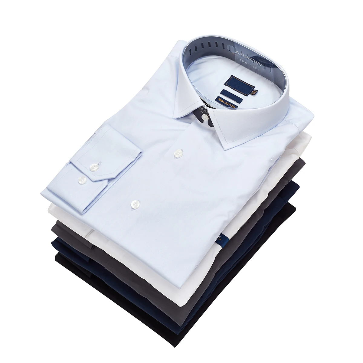 Men's Long-sleeved Shirt Dress Solid 