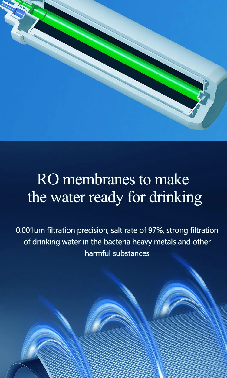 400G Electric Reverse Osmosis Plastic Under-Sink Water Purifier Self-Cleaning Integrated Cartridge Direct Household Drinking
