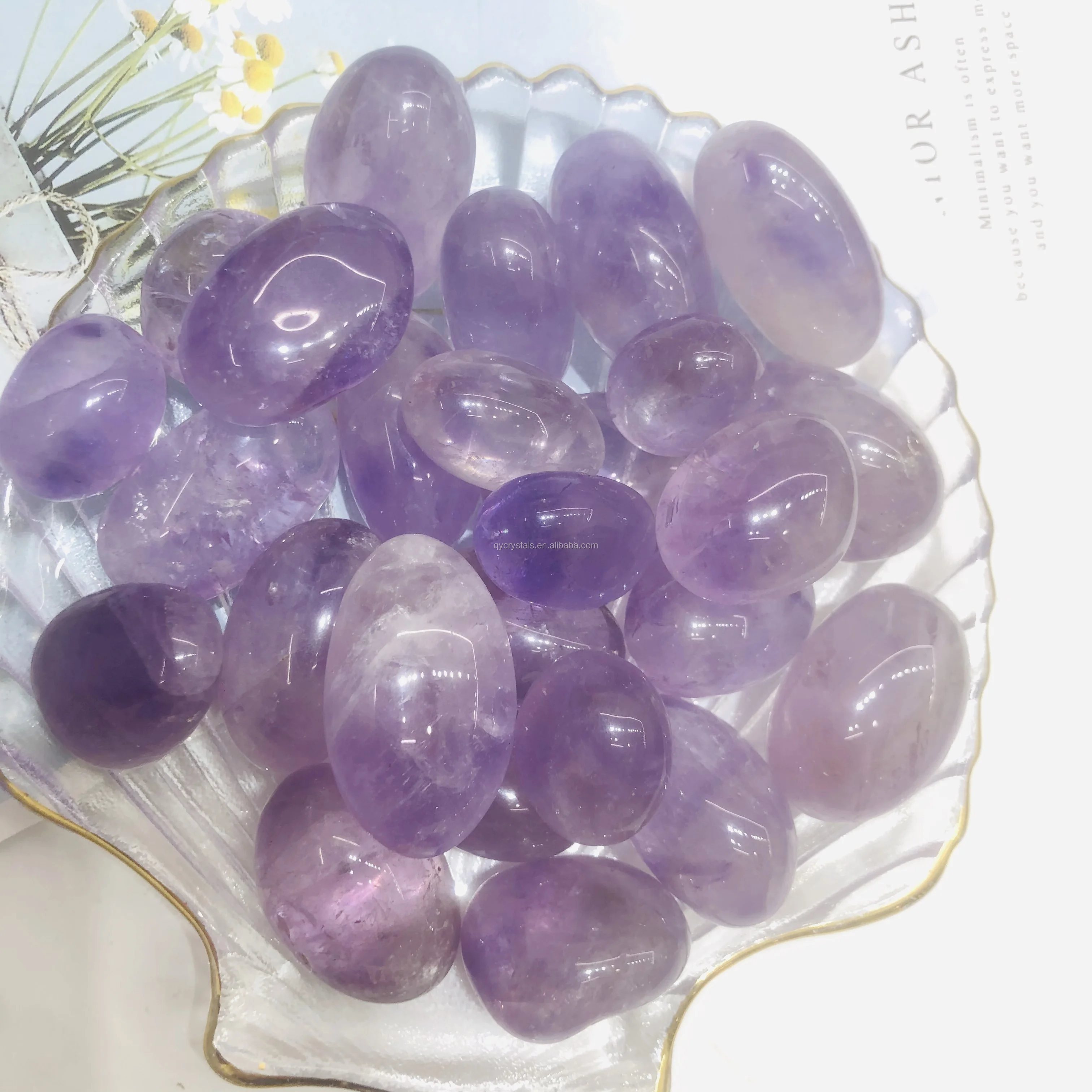 light purple tumbled stone