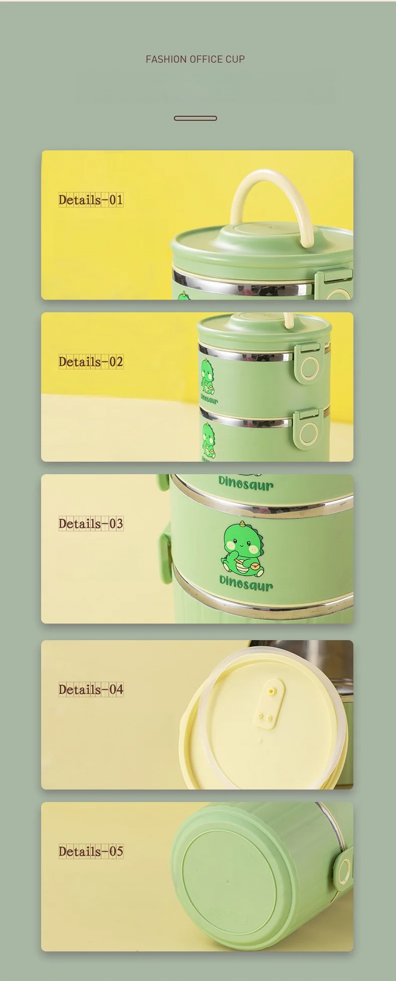 Wholesale Fresh-Keeping Box Custom Logo 304 Stainless Steel Insulated Lunch Box 1/2/3 Layer Student Tiffin Box for School_26