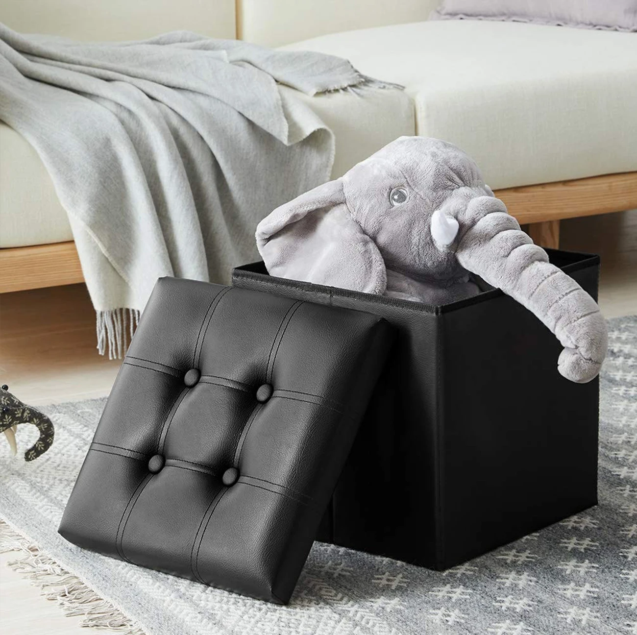 faux leather folding stool