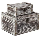 Decor Wooden Box Vintage Style Luxurious Wooden Box With Leather Decoration