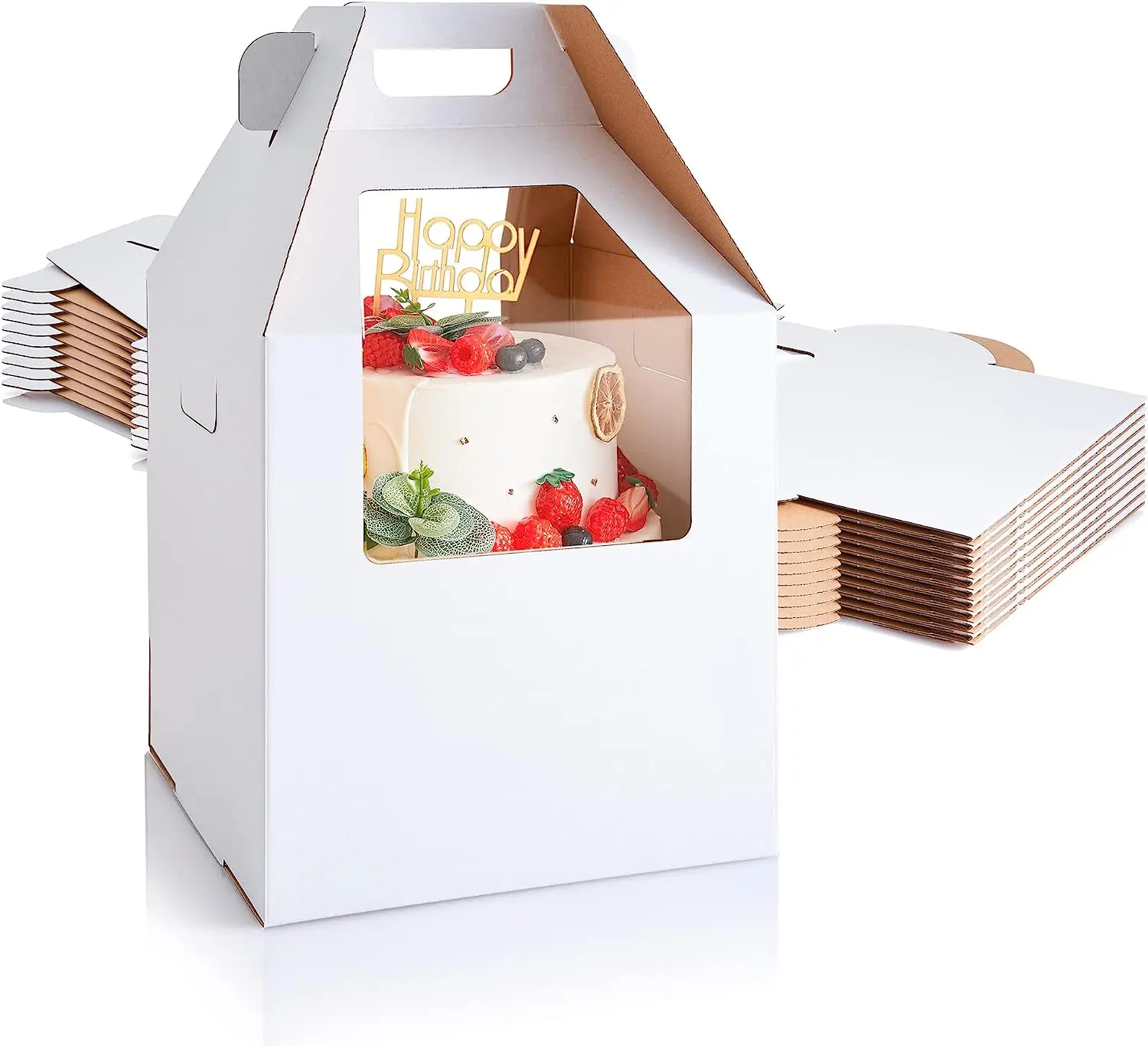 New Design Corrugated Shipping Boxes Cake Brown White Corrugated Tall