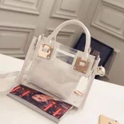Bag 2pcs MOQ Fashion Women Shoulder Bag Clear Jelly Clutch Purse Transparent Handbag