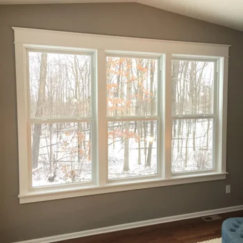 Alufront High Security Impact Single Hung Window Double Glazing Aluminum Frame Windows