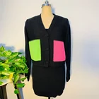 Cotton Vest England Style Acrylic Cotton Knitted Pullover Sweater Set Sleeveless Vest Dress Suit For Women