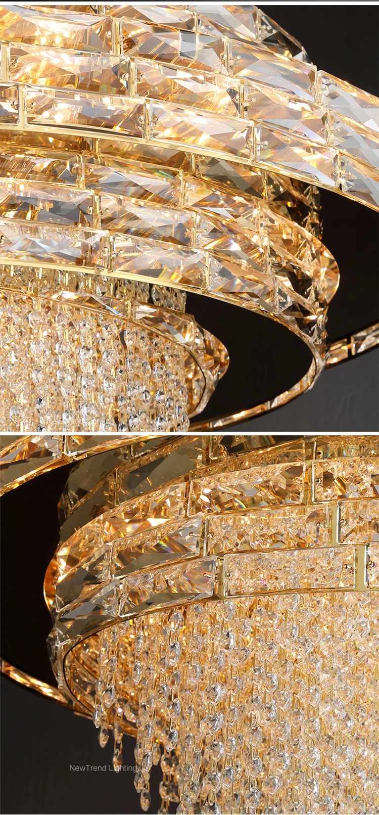 CPL-212 Luxury Style Bespoke Fixtures Indoor Decoration Hotel Lobby Villa Staircase LED Crystal Chandelier Light supplier