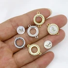 Bezel 18K Plated Brass Connector Bezel 10 Mm Inner Wild Bezel For The Connector Pendants