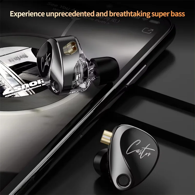 KZ Castor Improved Bass Version In Ear HiFi Earphone 2DD Dynamic High-end Tunable Earphones Monitor Headphone Cancelling Earbuds