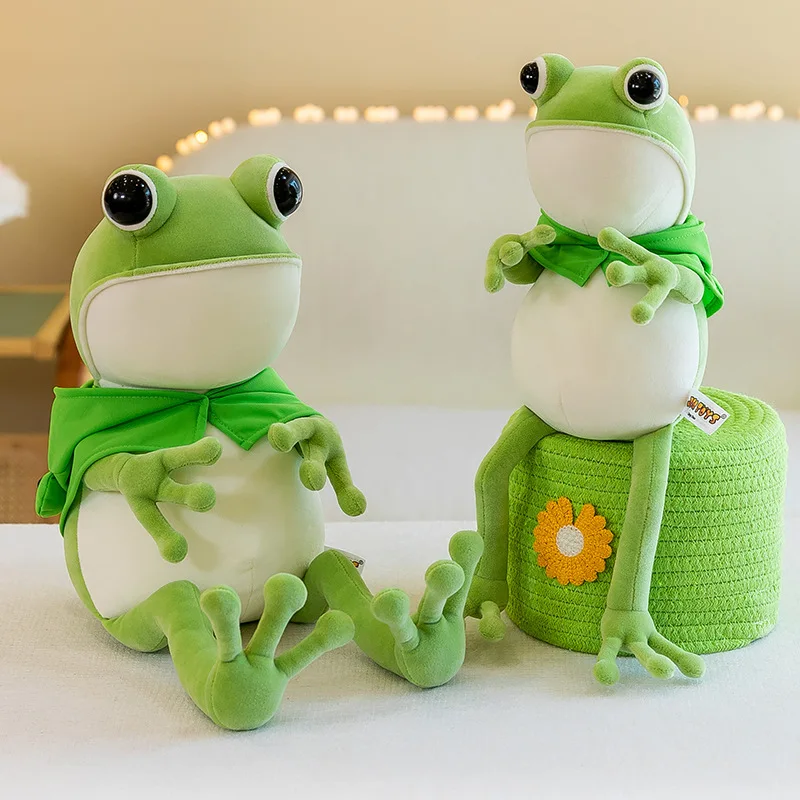 45cm Cute new frog doll pillow cloak frog plush toy children birthday gift soft stuffed doll plush custom toys and dolls