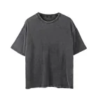 Mens T-Shirts Black Hip Hop Stone Acid Wash Oversized Blank Tshirt Men Vintage Washed T Shirt Custom Logo