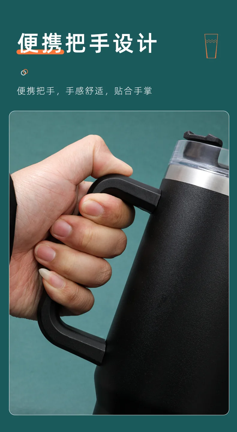 Adventure Double Wall 304 Stainless Steel Vacuum Flask Water Bottle 40oz Tumbler with Lid and Straw