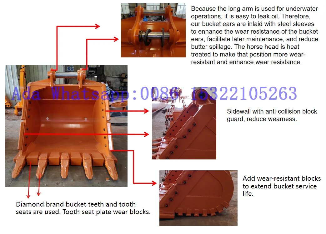 Heavy-Duty Excavator Rock Bucket with Q355B+NM Material 1500 Weight and 3 Months Warranty
