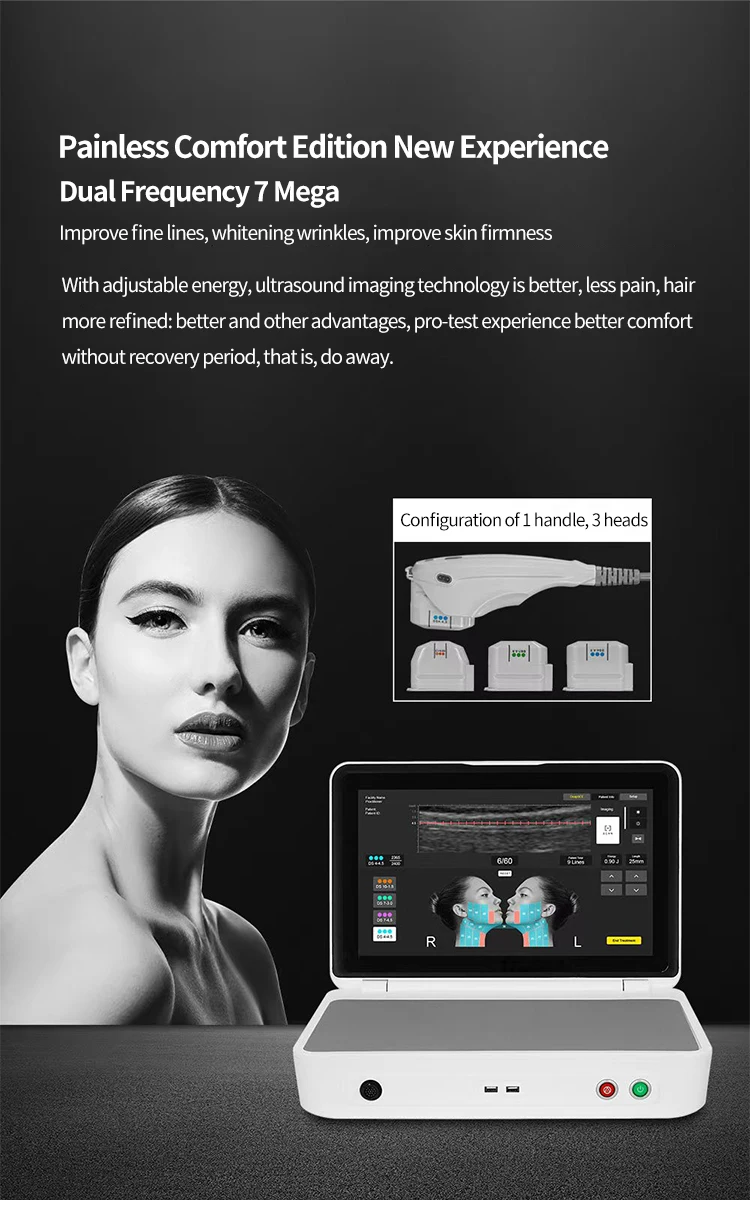 3rd Generation Ultra Lift HIFU Machine – Non-Surgical Face & Body Skin Tightening System 9 TECHNICAL SPECIFICATIONS <ul> <li>Power: 180W</li> <li>Voltage: 100V/110V/220V</li> <li>Screen Size: 18.5 inches touch screen</li> <li>HIfu Cartridges: ds10-1.5/ds10-1.5n/ds7-3.0n/ds7-3.0/ds4-4.5/ds7-4.5</li> <li>Cartridge Shots: 10,000 shots</li> <li>Dot distance: 1-2mm(Set unit 0.1mm)</li> <li>Frequency: 10MHz/7MHz/4MHZ</li> <li><span class="attr-name J-attr-name" title="HIFU Length" data-spm-anchor-id="a2700.wholesale.0.i34.67a066f4kJ6h3j">HIFU Length: </span>5.0~25mm 1mm/step</li> <li>Package Size: 55*54*37CM</li> <li>Package Weight: 21 kg</li> <li>ReturnPolicy: <b class="magic-5"><span style="color: #2196ed;">30 Days Money back guarantee</span></b> <a href="http://skintechx.com/refund_returns" data-sm="true">Return Policy</a></li> <li>ShippingDetails: <b class="magic-5"><span style="color: #2196ed;">FREE SHIPPING fast delivery</span></b> <a href="https://skintechx.com/shipping-policy" data-sm="true">Shipping policy</a></li> </ul> 3rd Generation Ultra Lift HIFU Machine – Non-Surgical Face & Body Skin Tightening System