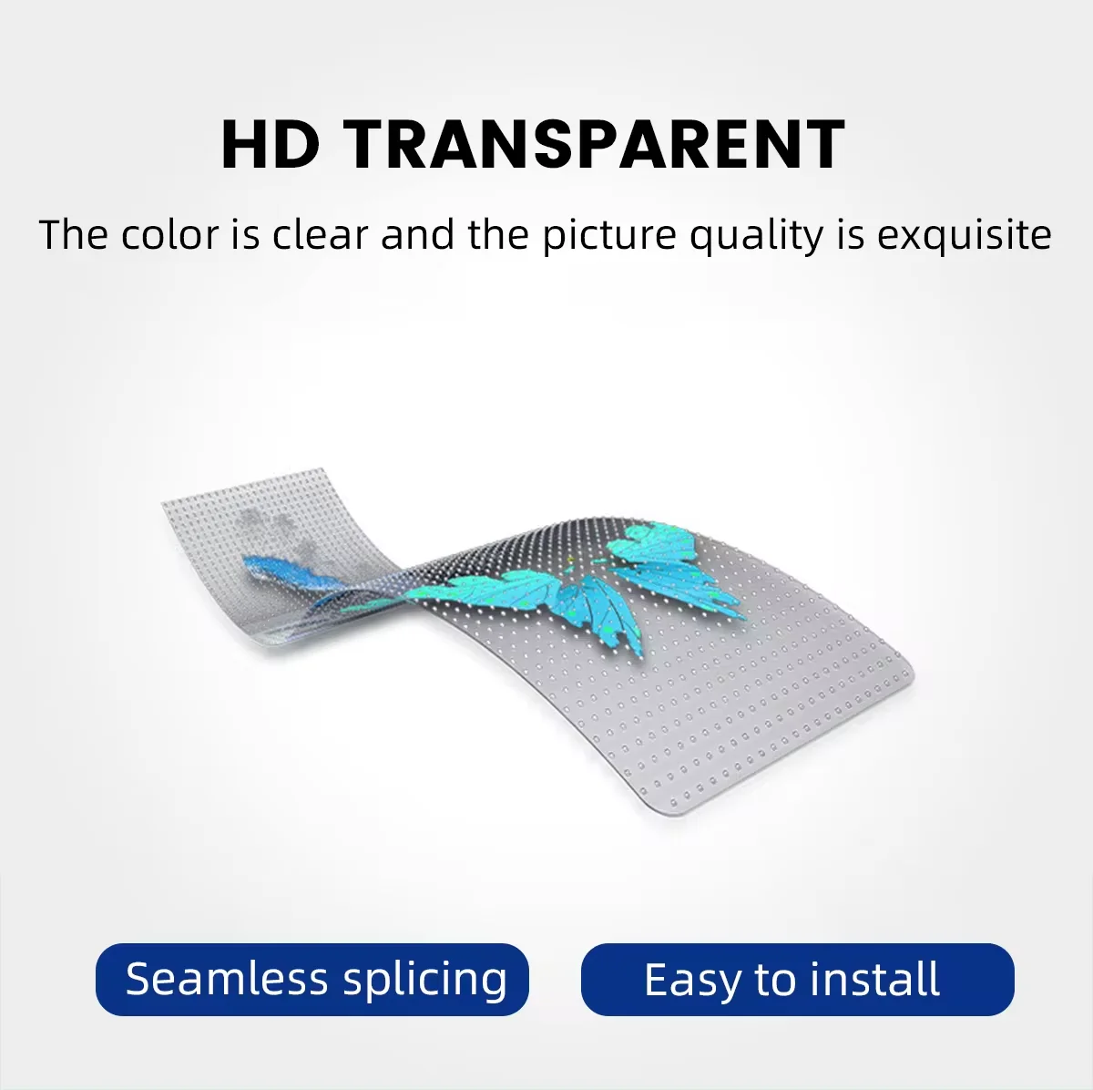 3D Led Flexible Transparent Film Display Screen P4-8P6.5P5-10P10P12 3D Transparent Led Video Wall for Glass Window Advertising details