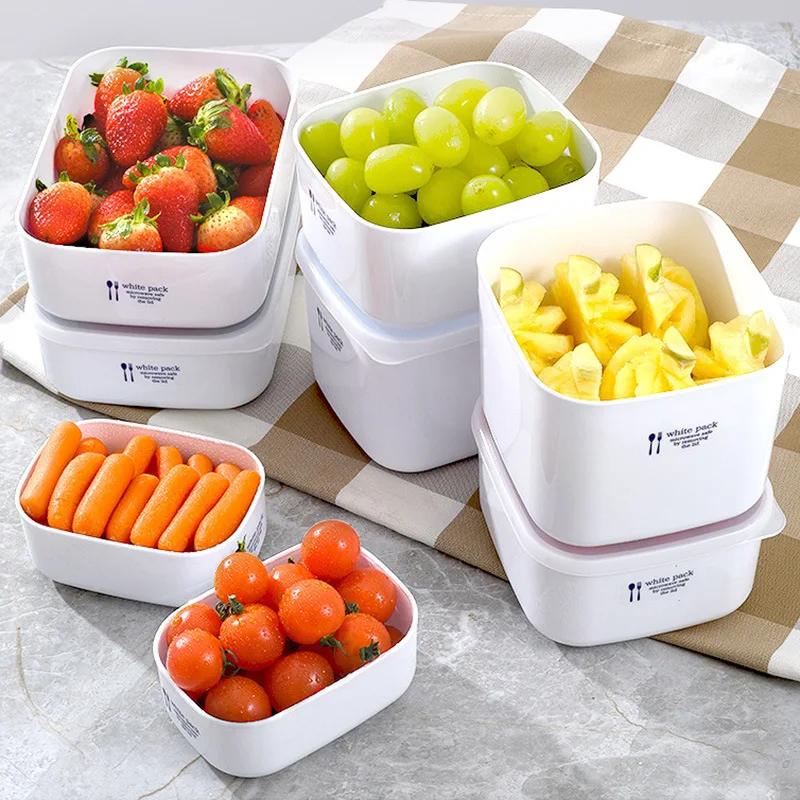 DD389  Japanese Office Food Container Microwave Refrigerator Boxes Plastic Preservation Fruit Lunch Storage Box