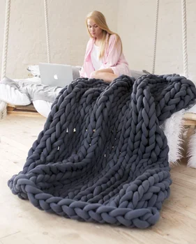 New Hand-Woven Woolen Gravity Blanket Coarse Thread Knitted Core Filled Gauze Strip Weighted Blanket