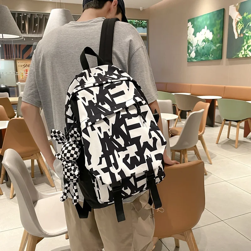 Hot selling factory direct cute letters bear printing light weight school backpack rucksack laptop bag