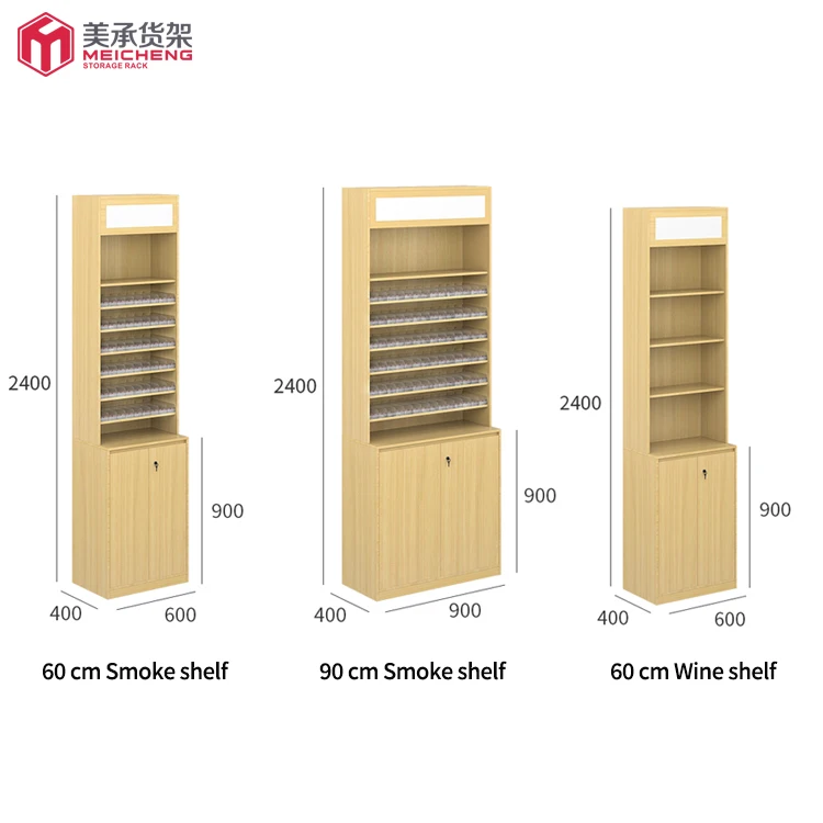 Meicheng Tobacco Display Wooden Wine Rack Used Checkout Counters Supermarket Cashier Desk Counter With Cashier Drawer