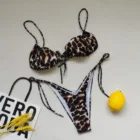 Sexy Beachwear New Style Printed Halter And Lace UP 2 Piece Bikini Sexy Swimwear And Beachwear For Women