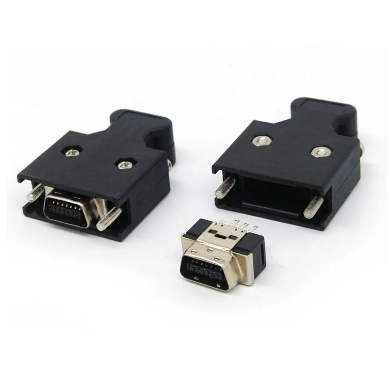 1Pcs SCSI 14 Pin MDR Male CN Wire Mount Plug Drive Connector For Cable 
