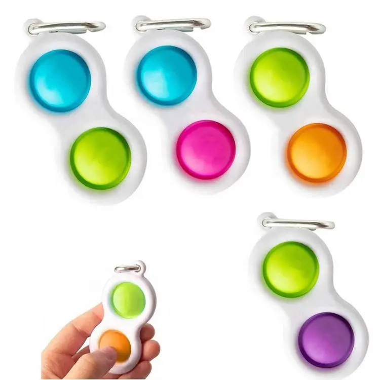 Wholesales Beejay Stress Relief New Toys Handheld 2 Pop Fidget Finger Spinner Keychain Push Bubble 4