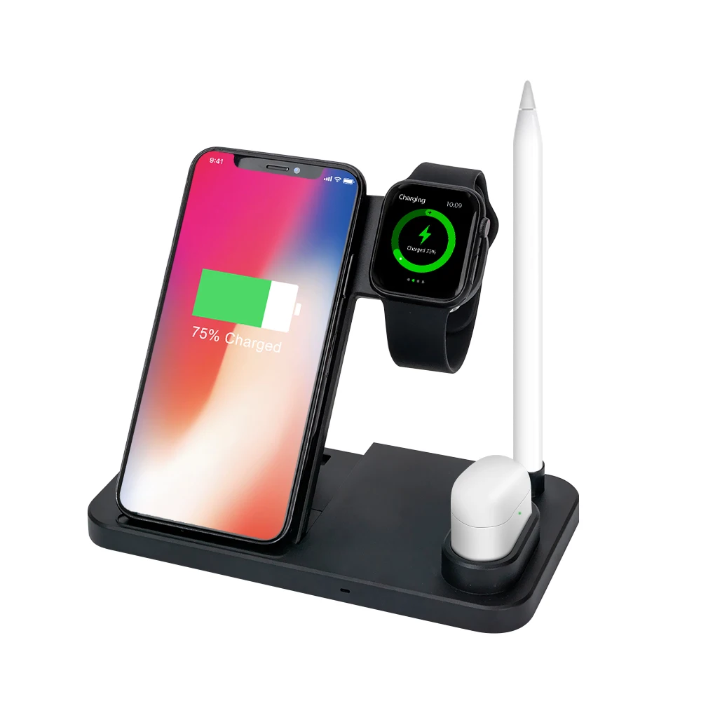 3 in 1 Foldable 10W Fast Charging Mobile Phone Charge Wireless Charger Pad for iPhone iWatch AirPods Apple Pen