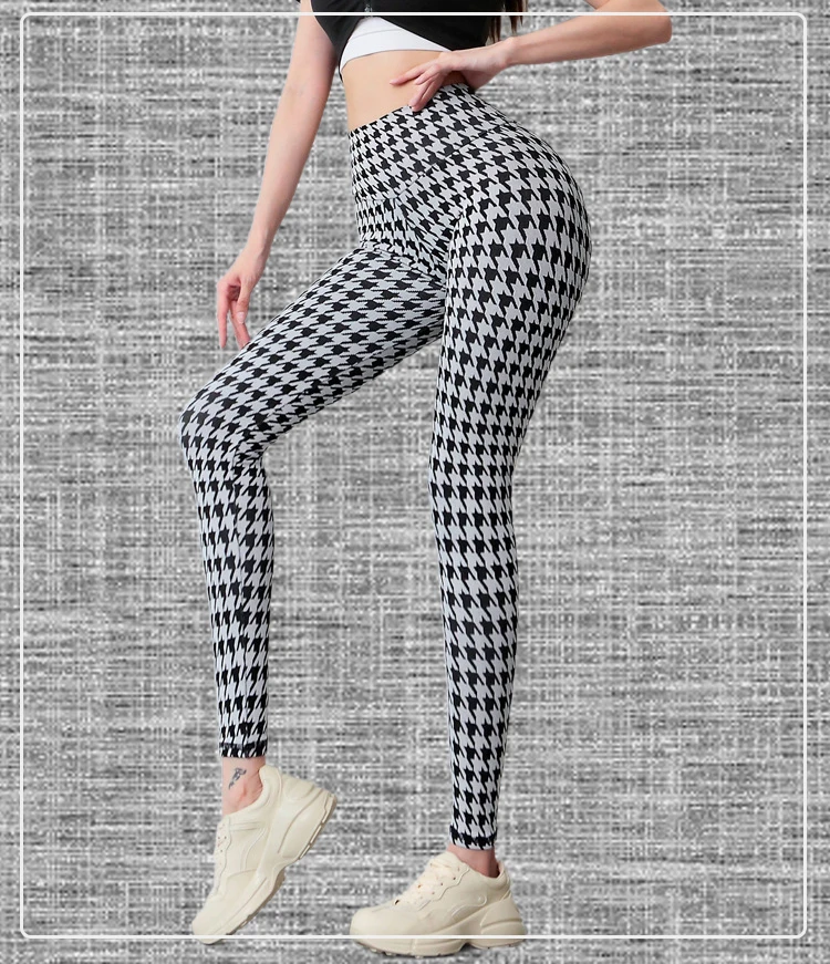 Ladies Leggings Houndstooth Check Fabric Yoga Pants Booty Tights Seamless  High Waist Sports Fitness Legging For Women Nude-feel - Buy Check Pants,Women  Leggings,Women High Waist Product on Alibaba.com