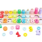 Kids 3 In 1 Shape Number Recognition Wooden Activity Matching Board Educational Toy For Kids 3