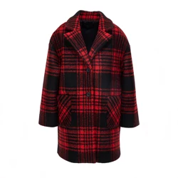 Guangzhou factory customized kids clothes for winter baby thick plaid coats college style girls coats for children