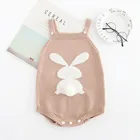 Cute Fashion Knitted Bunny Rabbit Autumn Fall Infant Baby White Sweater Romper