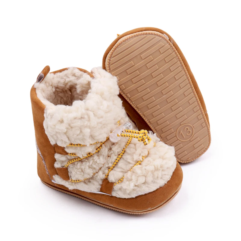 Autumn and Winter New Baby Thick Warm Coral Velvet Warm Soft Sole Toddler Cotton Boots supplier