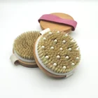 Dri Bodi Brush Boar Bristle Bath Shower Brushes Back Exfoliating Scrub Massage Wooden Silicone Beads Dry Body Brush